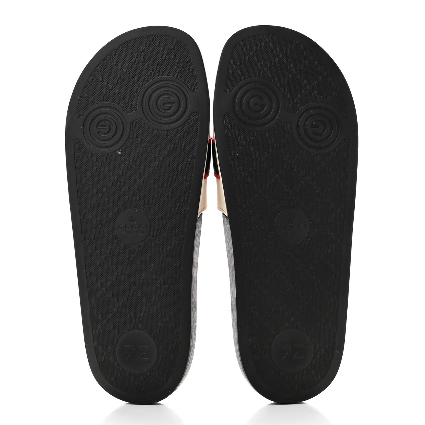 Rubber Stripe Womens Pool Slide Sandals 40 Ecru Poppy Black