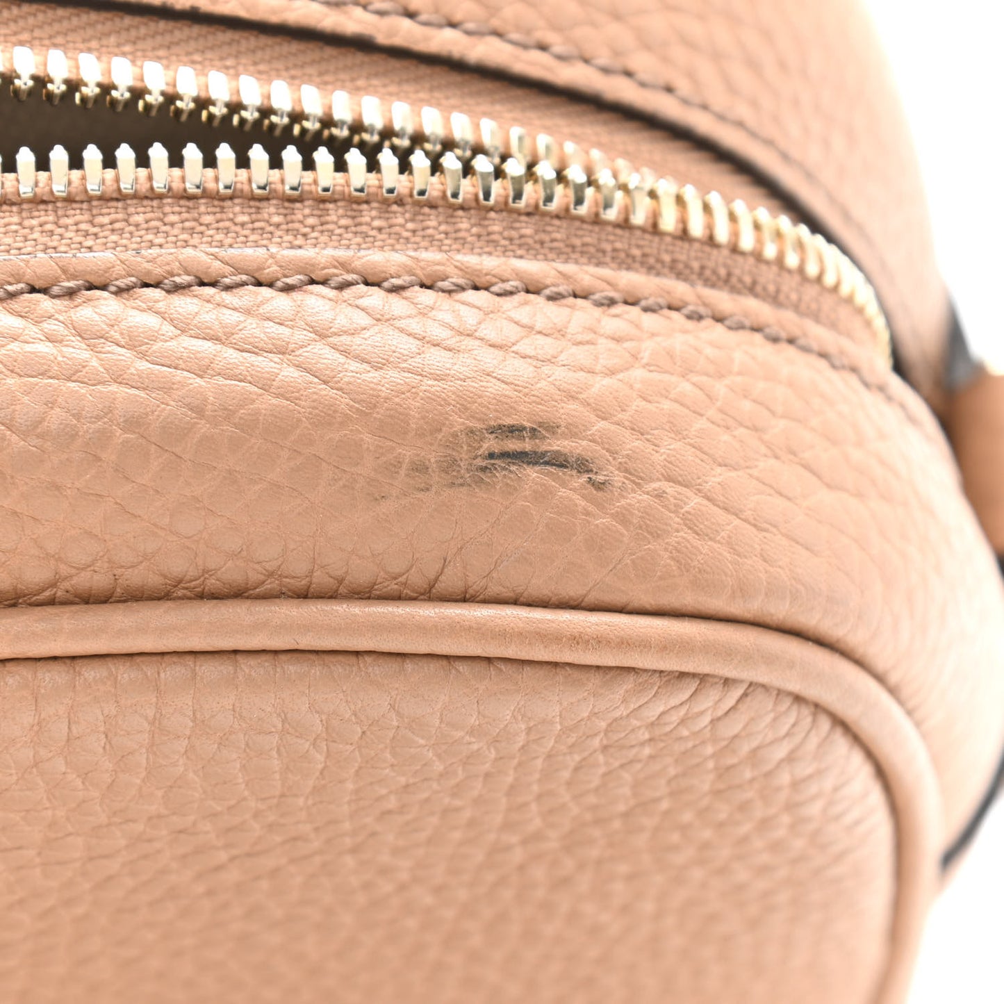 Pebbled Calfskin Small Soho Disco Bag Camelia