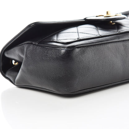 Chanel Calfskin Quilted Medium Graphic Flap Bag Black 6 of 10
