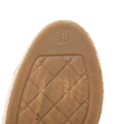 Chanel Lambskin CC Espadrilles 38 Beige Black 9 of 11
