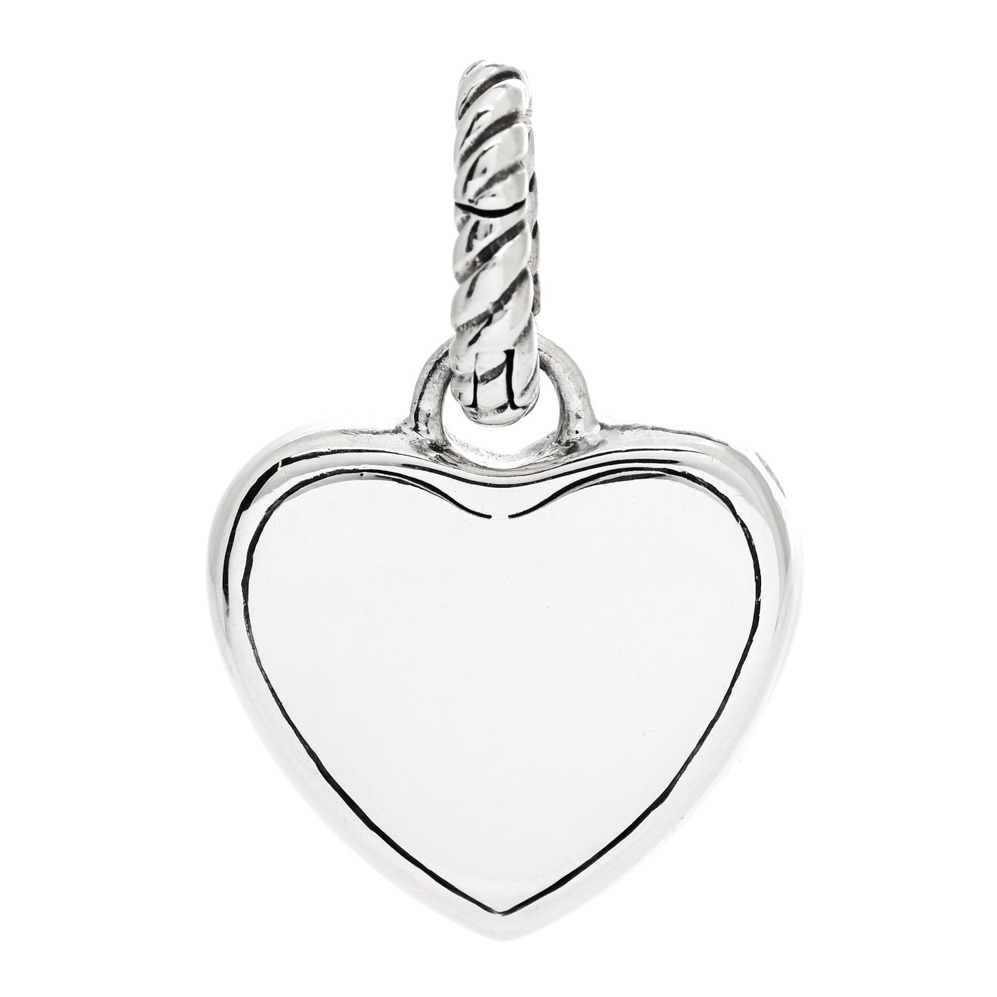 Sterling Silver 18K Yellow Gold Cable Heart Pendant