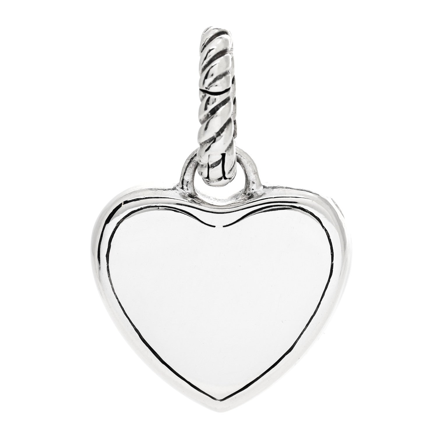 David Yurman Sterling Silver 18K Yellow Gold Cable Heart Pendant 3 of 4