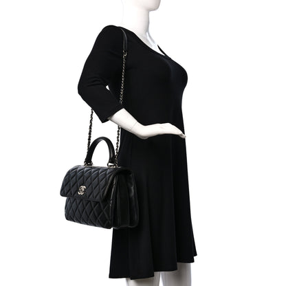 Chanel Lambskin Quilted Medium Trendy CC Flap Dual Handle Bag Black 2 of 10