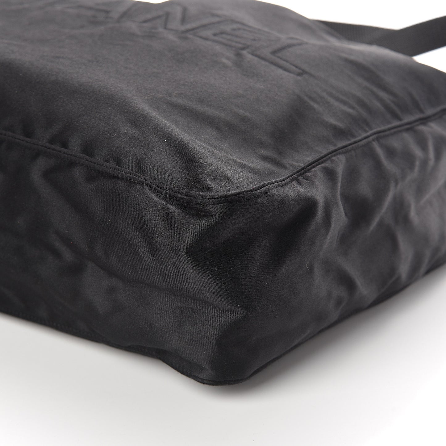 Satin Shopping Tote Black