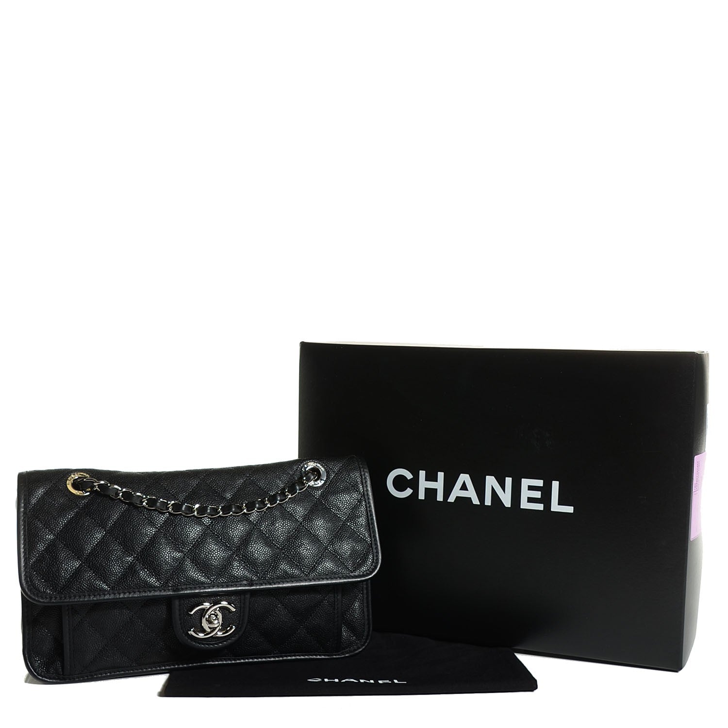 Chanel Caviar Quilted French Riviera Medium Flap Black 5 of 9