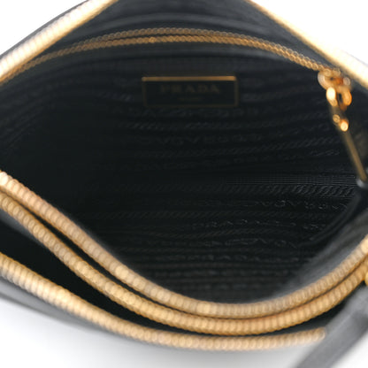 Prada Tessuto Nylon Soft Calf Double Zip Crossbody Bag Black 5 of 11