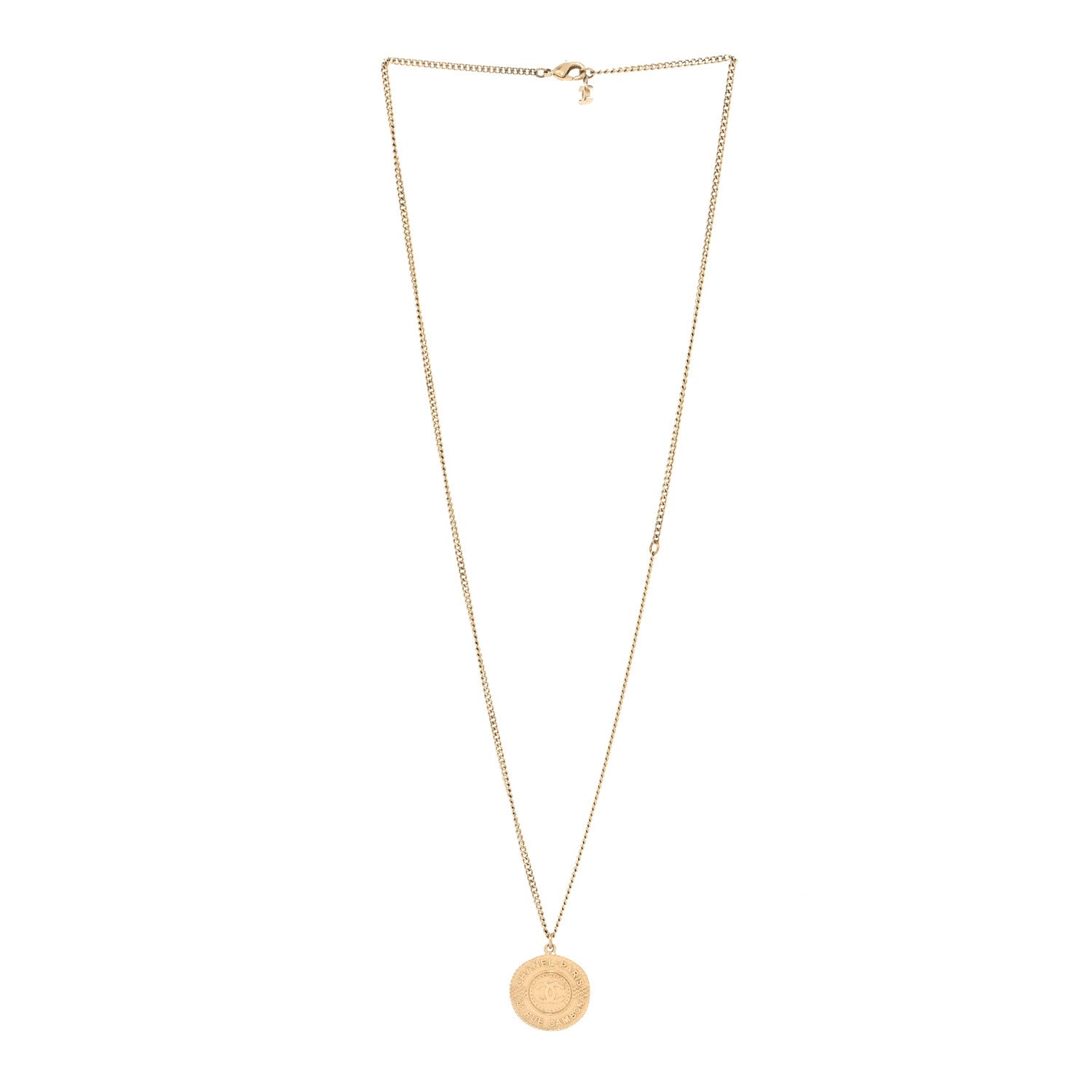 Chanel Medallion CC Rue Cambon Chain Necklace Gold 3 of 4