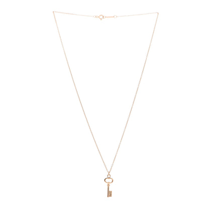 Tiffany 18K Rose Gold Mini Key Pendant Necklace 3 of 6