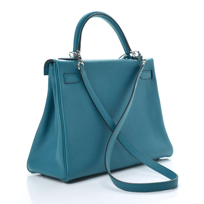 Hermes Togo Kelly Retourne 32 Bleu Izmir 3 of 13
