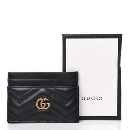 Gucci Calfskin Matelasse GG Marmont Card Holder Black 7 of 7