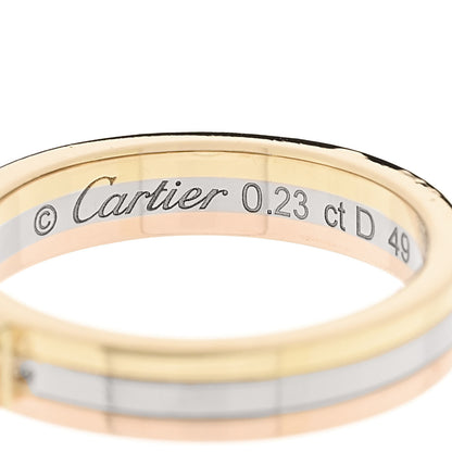 Cartier 18K Pink Yellow White Gold Diamond .23ct Solitaire Trinity Engagement Ring 49 4.75 5 of 5