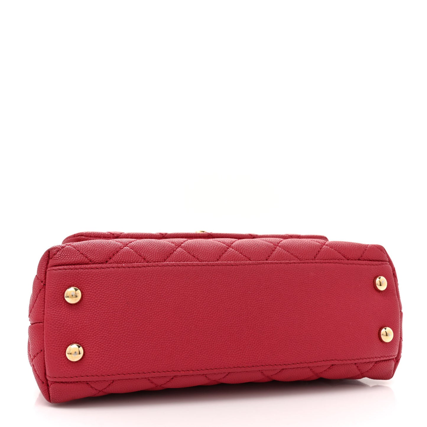 Caviar Quilted Mini Coco Handle Flap Dark Pink