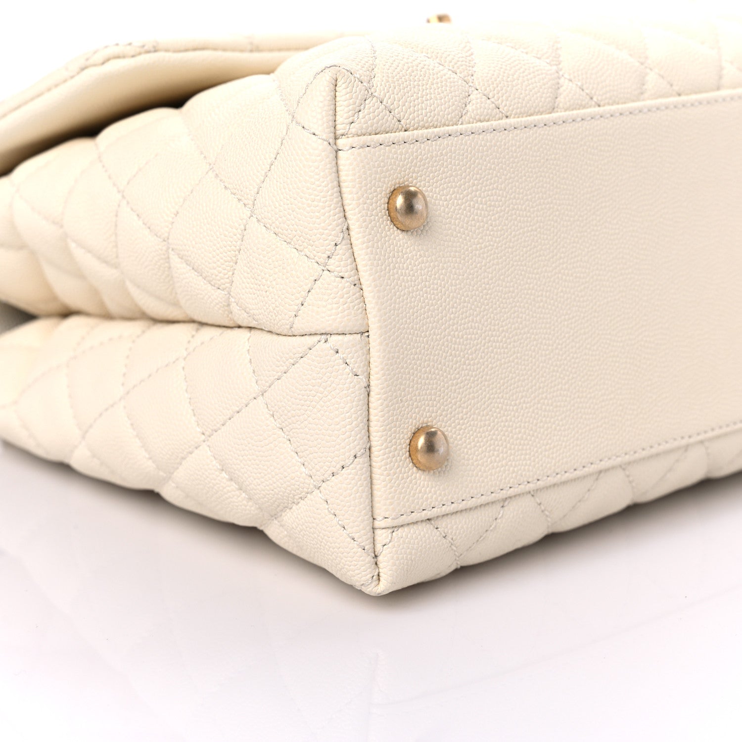Chanel Caviar Lizard Quilted Medium Coco Handle Flap Ivory 7 of 8