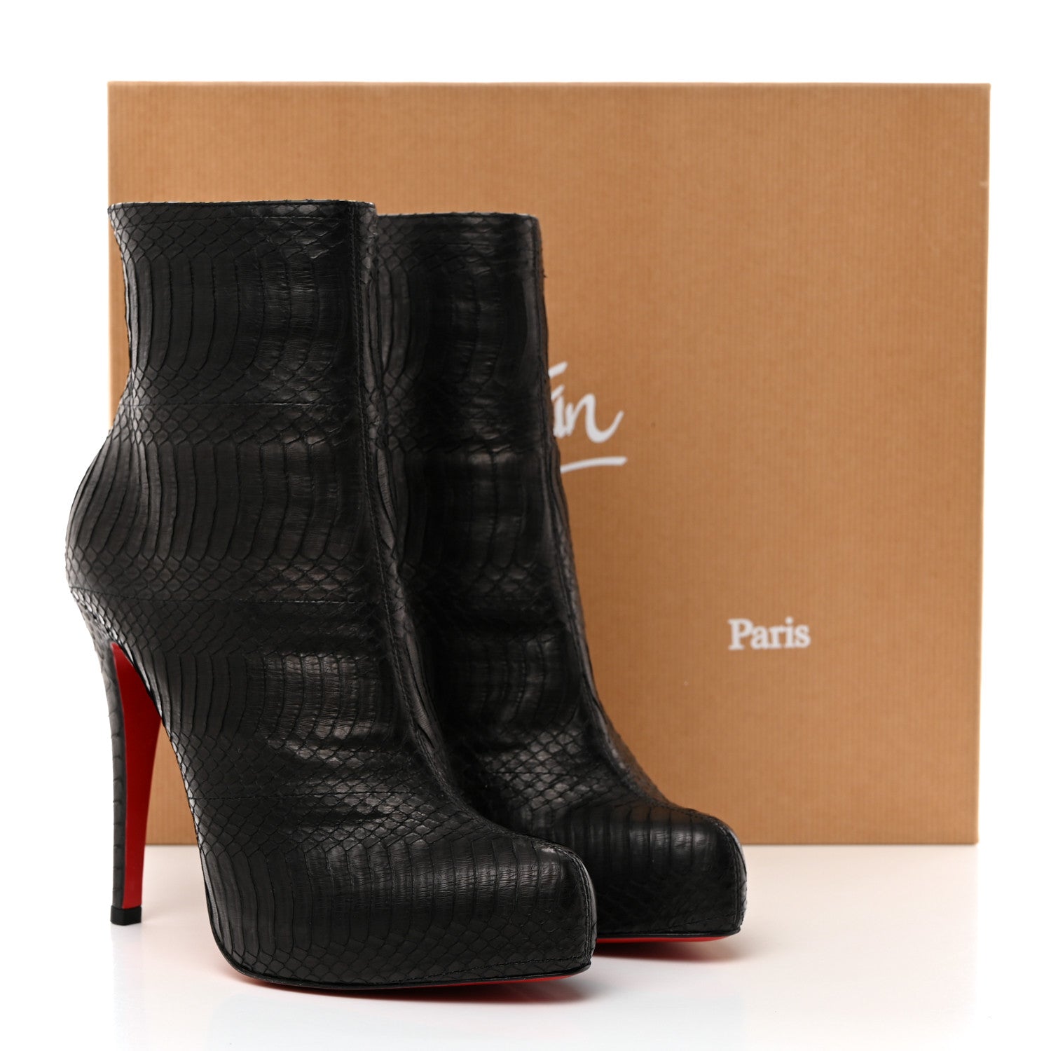 Christian Louboutin Watersnake Ariella Talon 120 Ankle Booties 36.5 Black 8 of 8