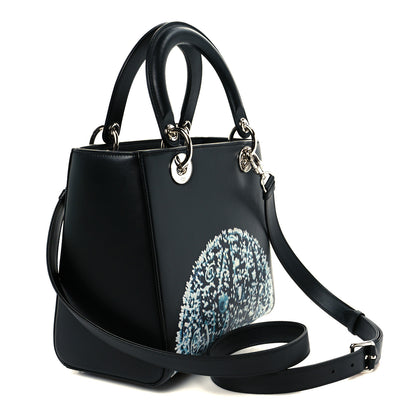 Christian Dior X WANG YUANG Calfskin Bead Embroidered Glow in the Dark Medium Lady Dior Art Black Multicolor 3 of 10