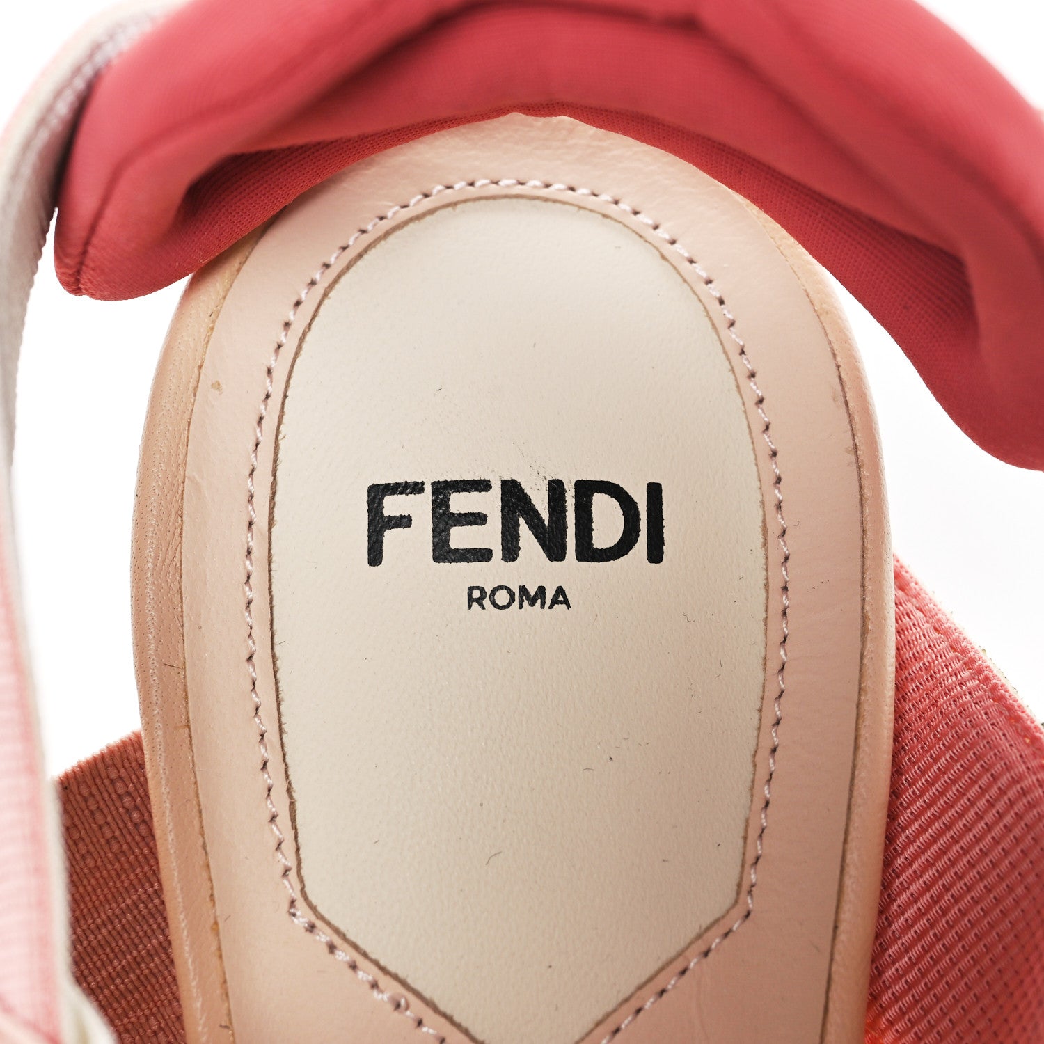 Fendi Velvet Mesh Colibri Crystal FF Sporty 85mm Slingback Pumps 38 Silver Pink Green 8 of 8