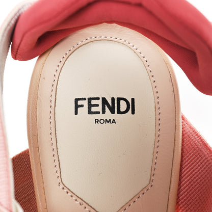 Fendi Velvet Mesh Colibri Crystal FF Sporty 85mm Slingback Pumps 38 Silver Pink Green 8 of 8