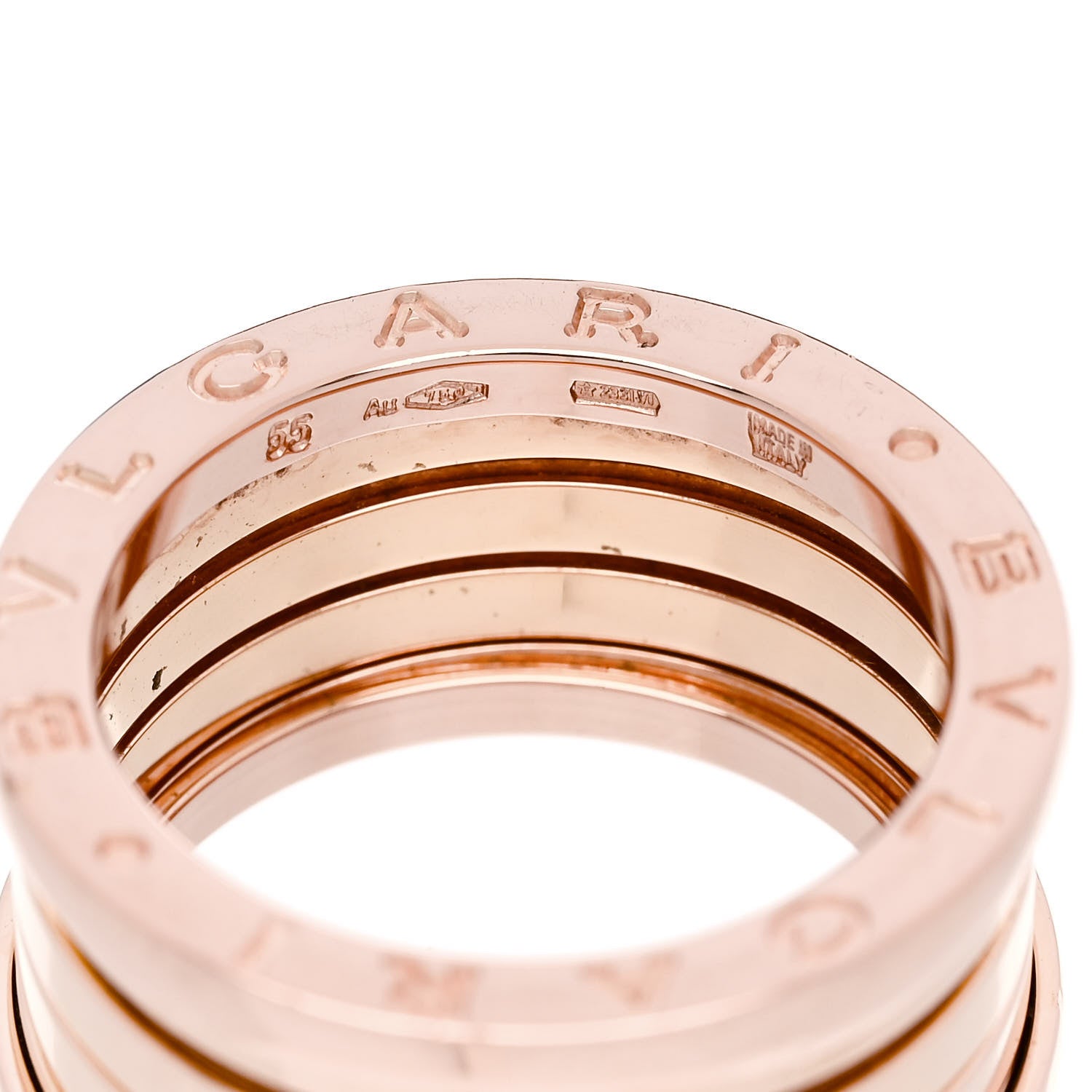 Bulgari 18K Rose Gold B.Zero1 Four-Band Ring 55 7.25 4 of 5