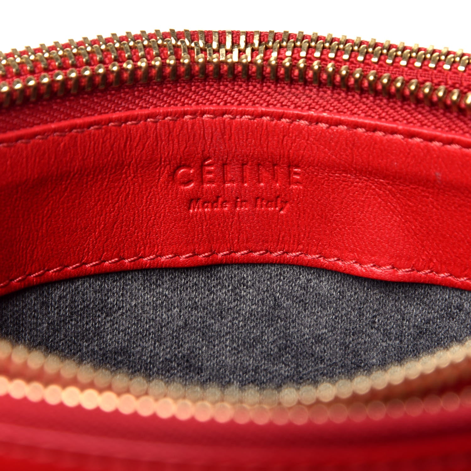 Celine Lambskin Large Trio Crossbody Bag Red 6 of 9