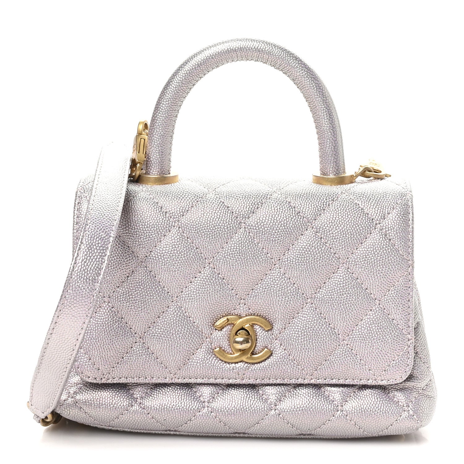 Chanel Iridescent Caviar Quilted Extra Mini Coco Handle Flap Light Pink 1 of 11