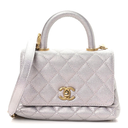 Chanel Iridescent Caviar Quilted Extra Mini Coco Handle Flap Light Pink 1 of 11