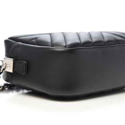 Chanel Calfskin Diagonal Chevron Quilted Tassel Camera Case Black 7 of 9