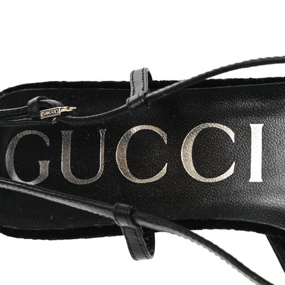 Gucci Velvet GG Monogram Slingback Ballet Flats 37.5 Black 9 of 11