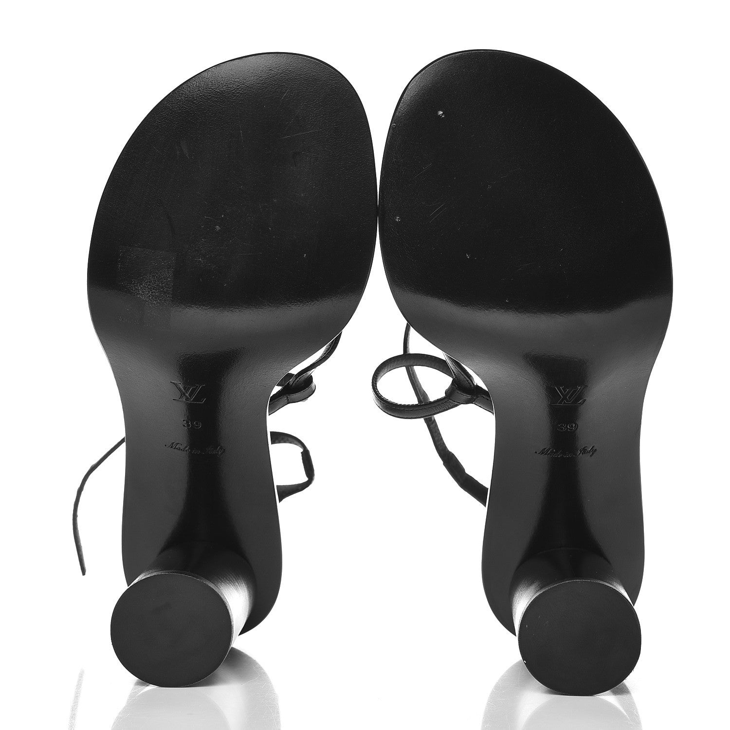 Louis Vuitton Calfskin South Beach Sandal Heels 39 Black White 5 of 7