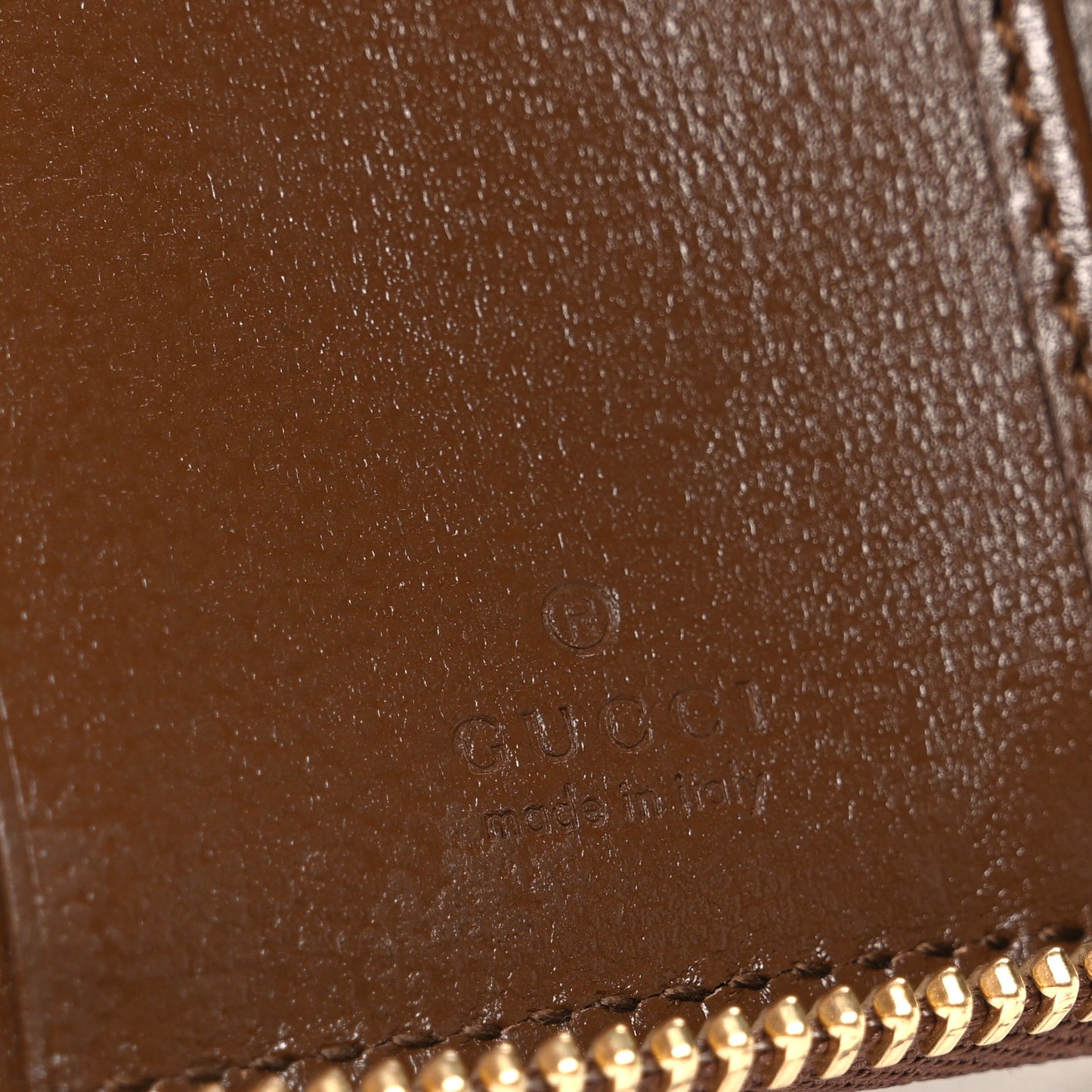 GG Supreme Monogram Azalea Calfskin Retro Interlocking G Compact Wallet Beige Ebony Brown Sugar