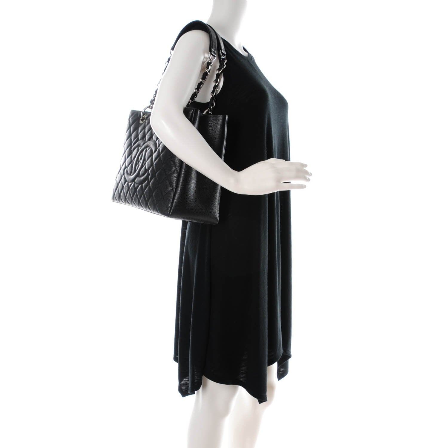 Chanel Caviar Quilted Grand Shopping Tote GST Black 2 of 7