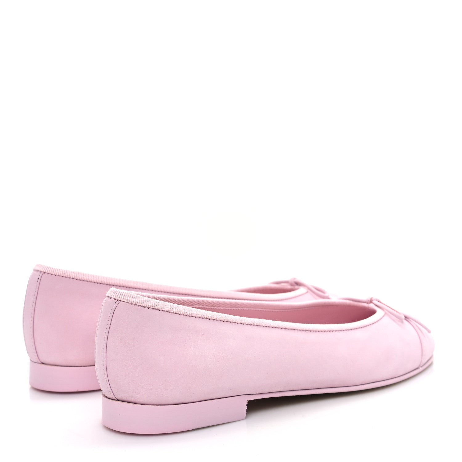 Chanel Suede Calfskin Cap Toe CC Ballerina Flats 38 Light Pink 4 of 9