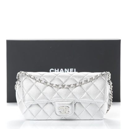 Chanel Metallic Lambskin Quilted Glasses Case With Chain Silver 12 of 12