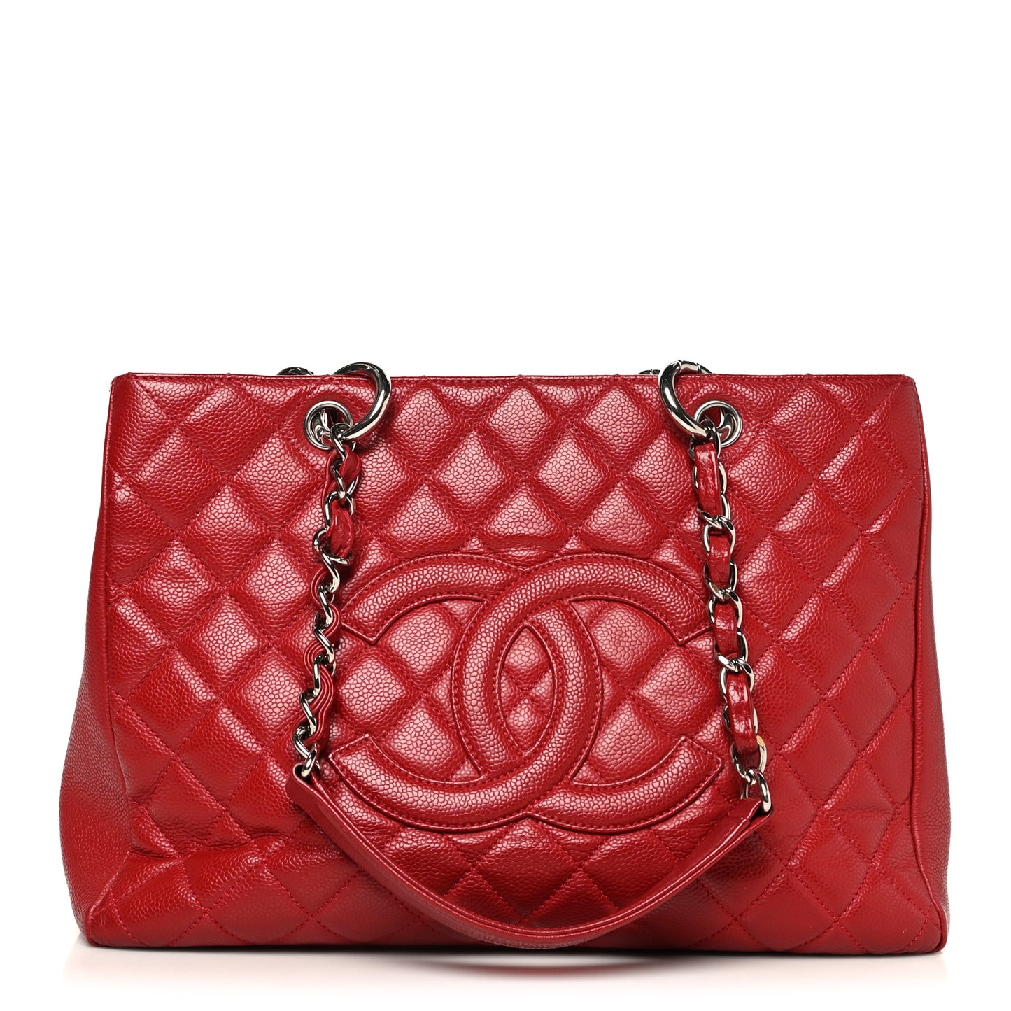 Caviar Quilted Grand Shopping Tote GST Red