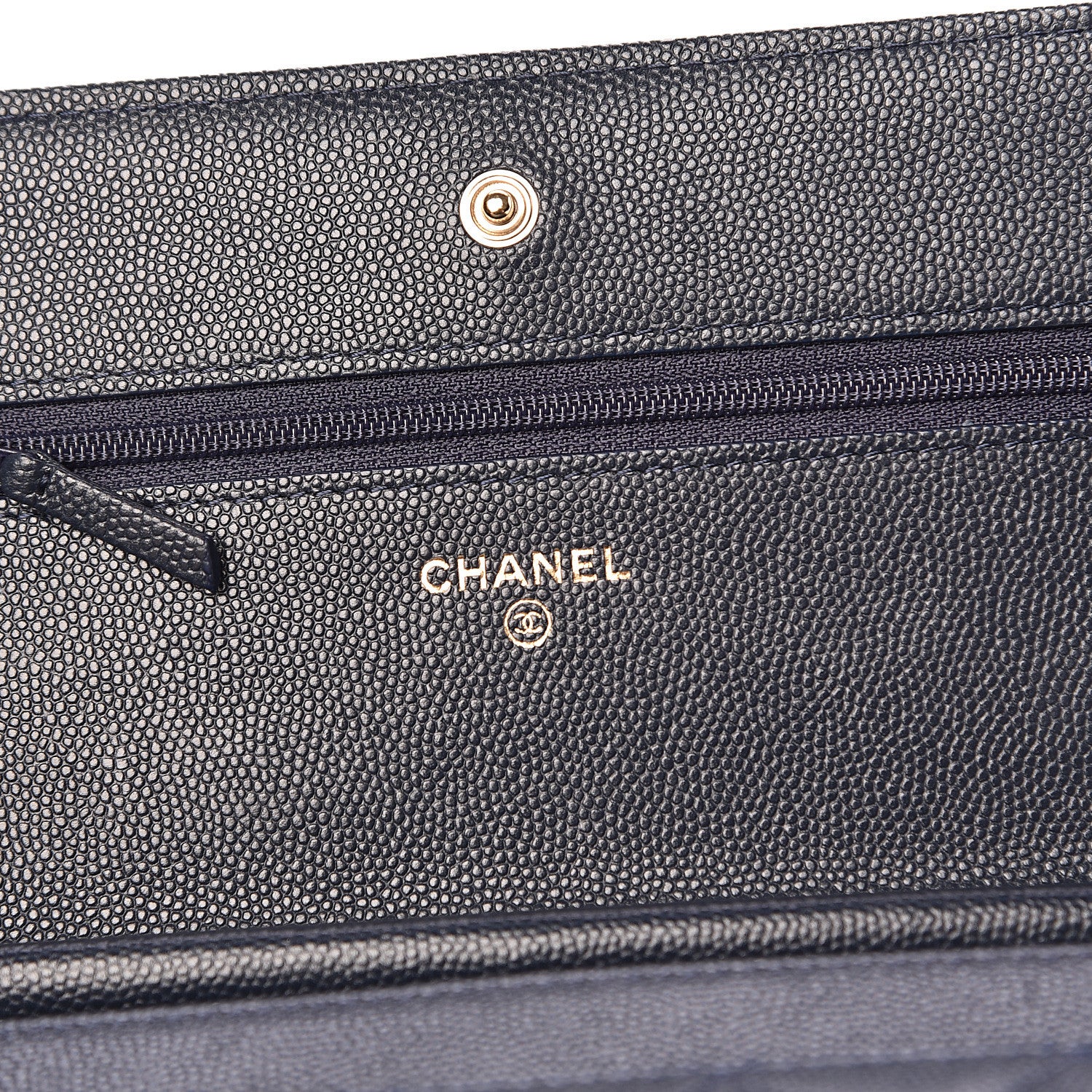 Chanel Caviar Quilted Wallet On Chain WOC Navy Blue 6 of 11