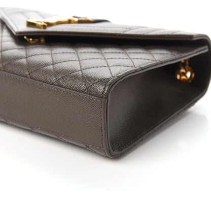 Saint Laurent Grain De Poudre Textured Mixed Matelasse Triquilt Medium Monogram Satchel Pebble 7 of 9