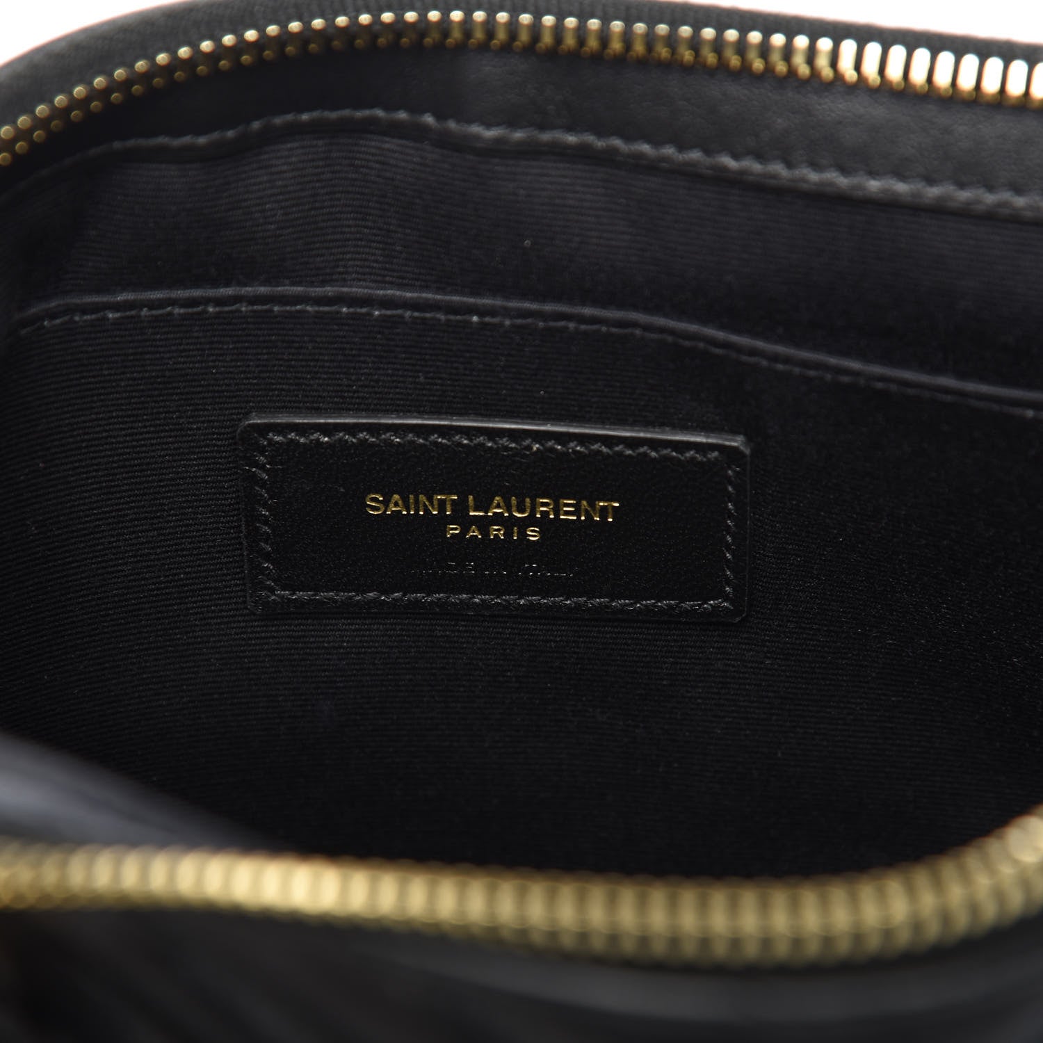 Saint Laurent Calfskin Matelasse Chevron Monogram A5 Wristlet Black 5 of 6