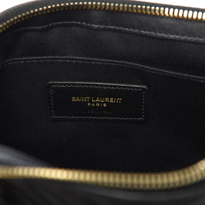 Saint Laurent Calfskin Matelasse Chevron Monogram A5 Wristlet Black 5 of 6