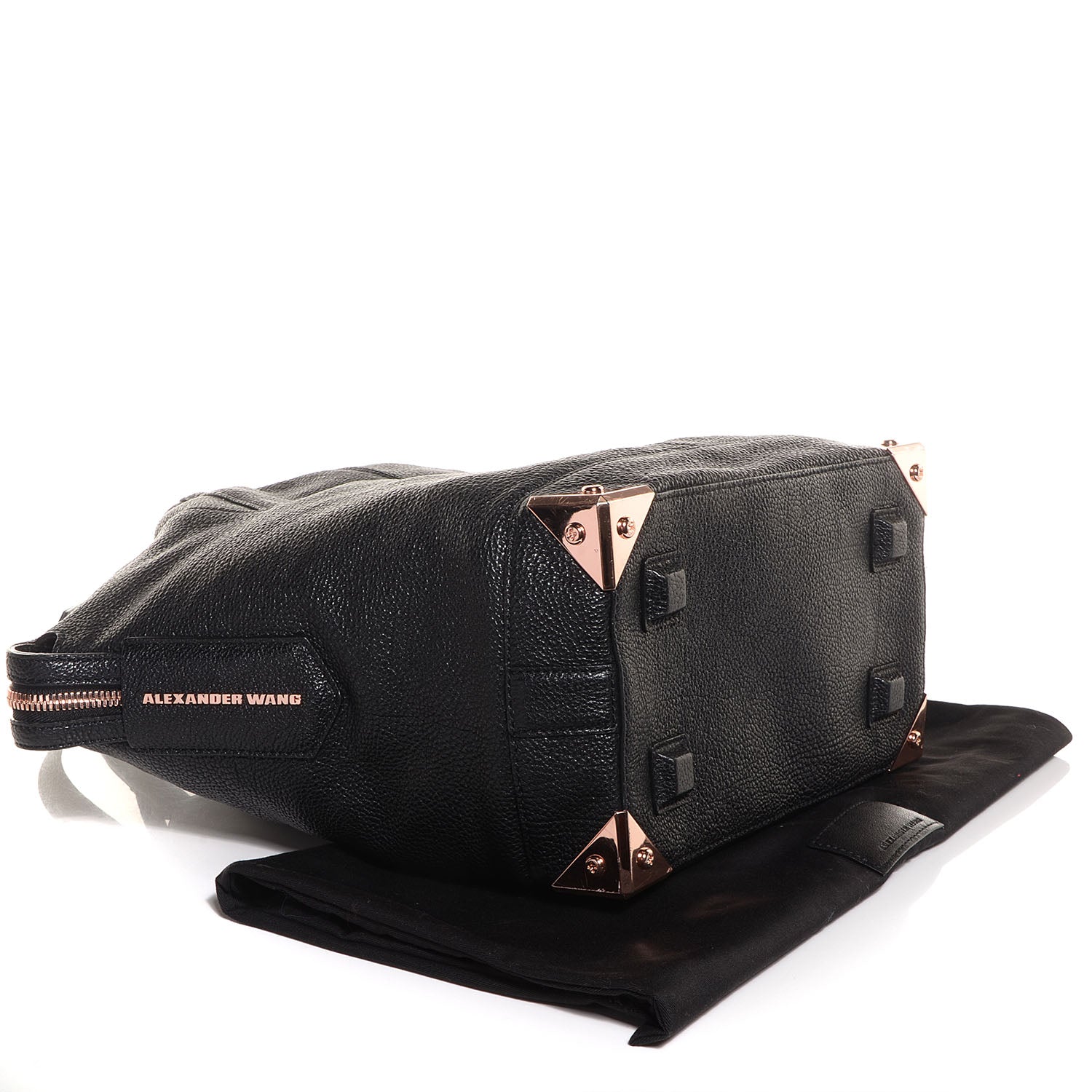 Alexander Wang Pebbled Leather Large Emile Black with Rose Gold Hardware 4 of 9