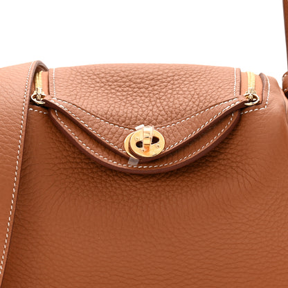Hermes Taurillon Clemence Mini Lindy 20 Gold 8 of 11