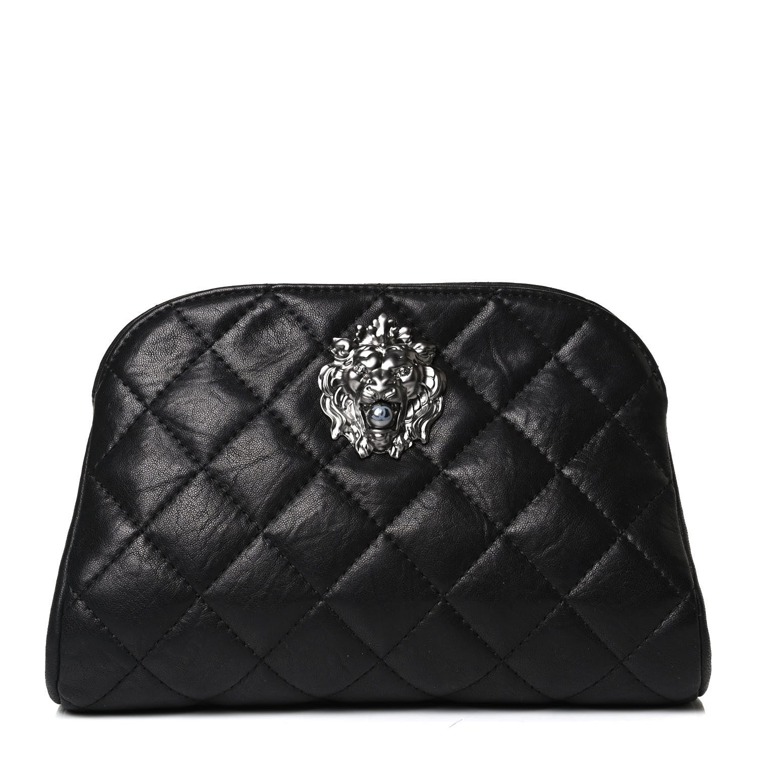 Chanel Aged Calfskin Quilted Leo Lion Clutch Black 1 of 13