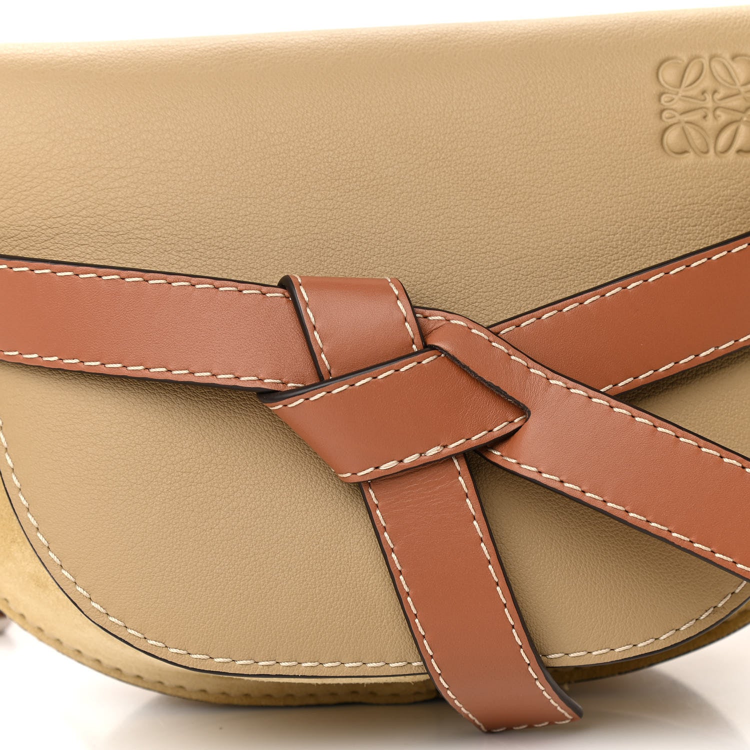 Loewe Calfskin Suede Mini Gate Belt Bag Gold Tan 9 of 9