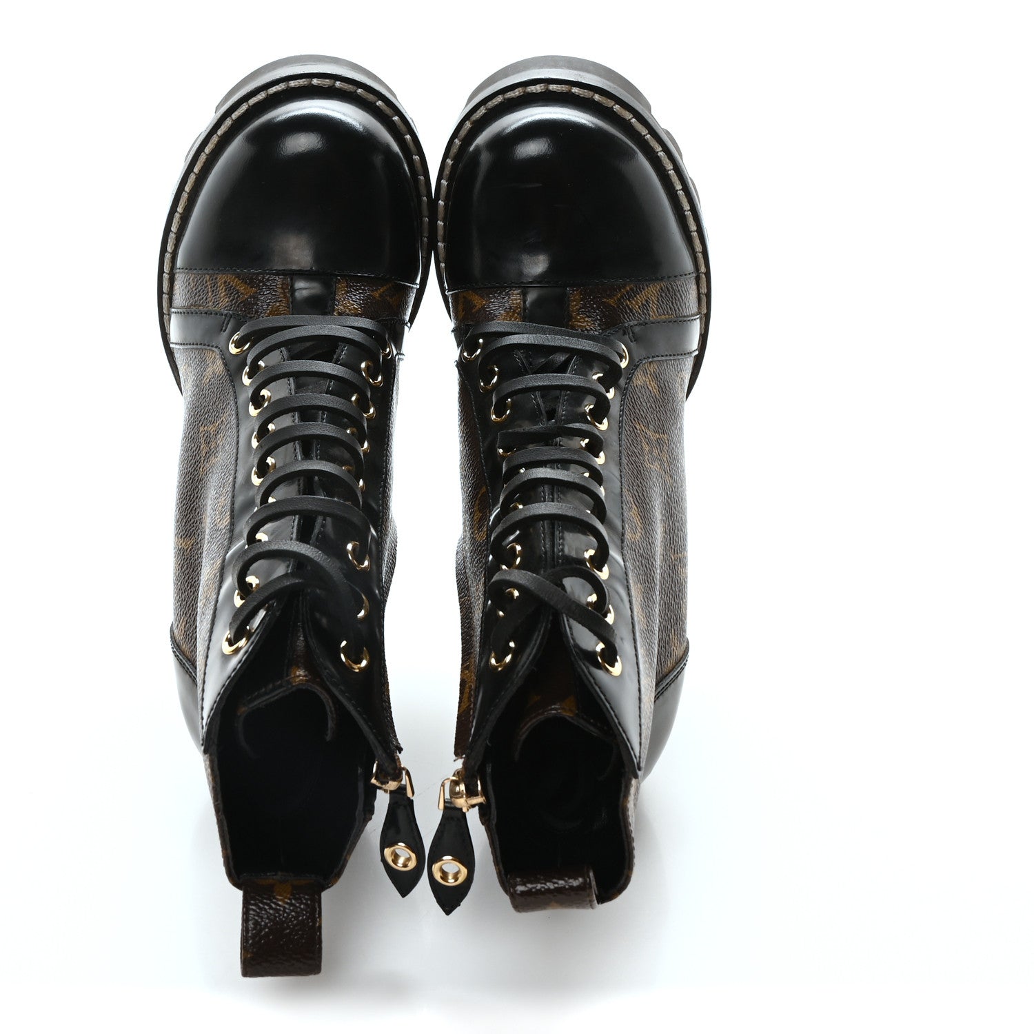 Louis Vuitton Patent Calfskin Monogram Star Trail Ankle Boots 36.5 Black 2 of 7