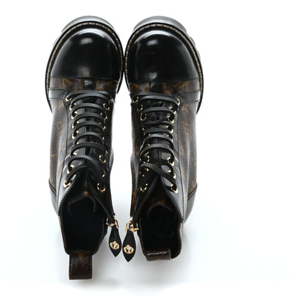 Louis Vuitton Patent Calfskin Monogram Star Trail Ankle Boots 36.5 Black 2 of 7