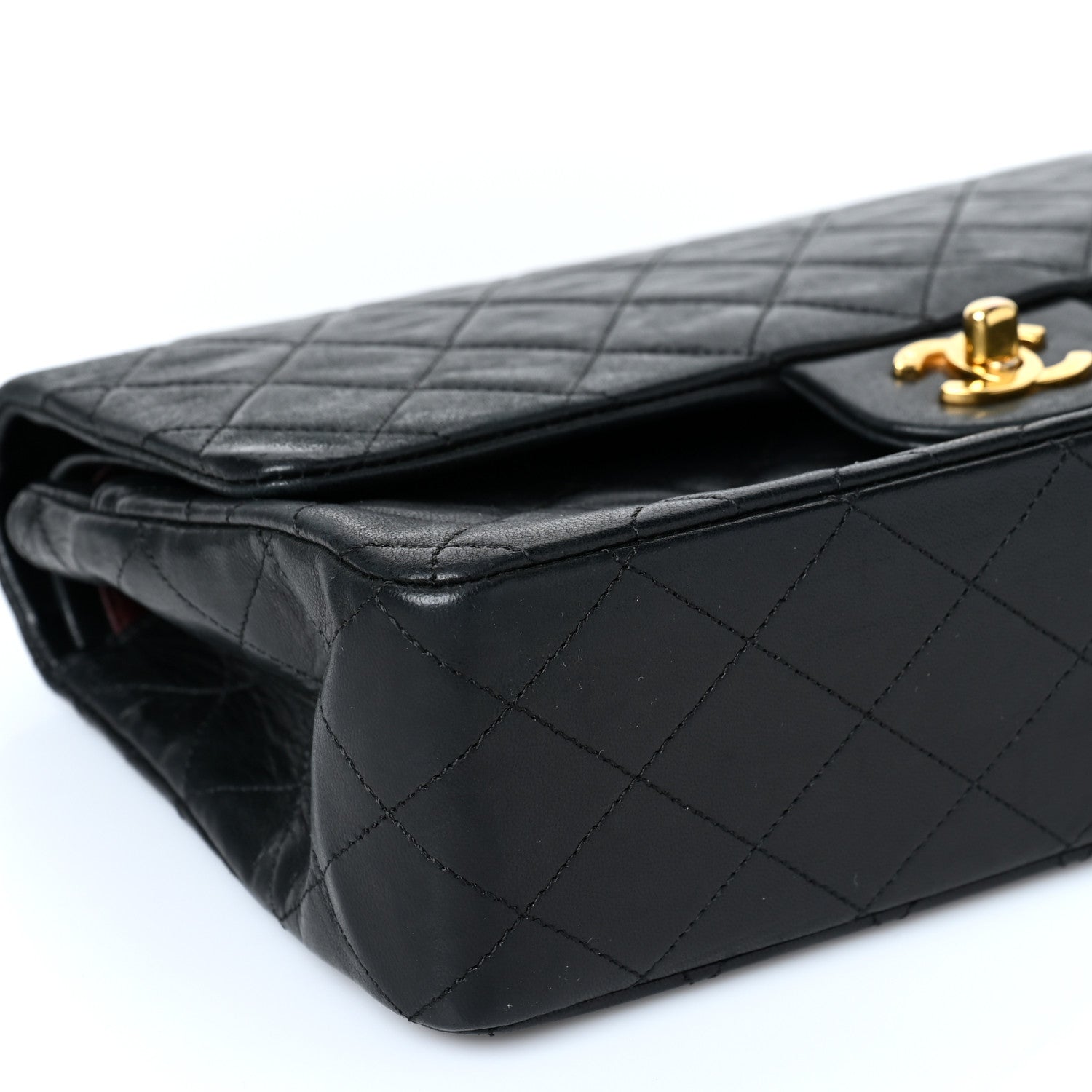 Chanel Lambskin Quilted Medium Double Flap Black 8 of 9