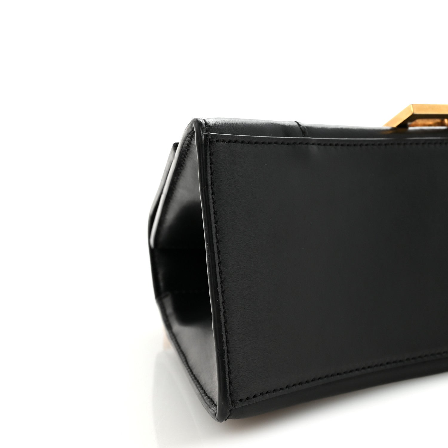 Balenciaga Shiny Box Calfskin Small Hourglass Top Handle Bag Black 8 of 9