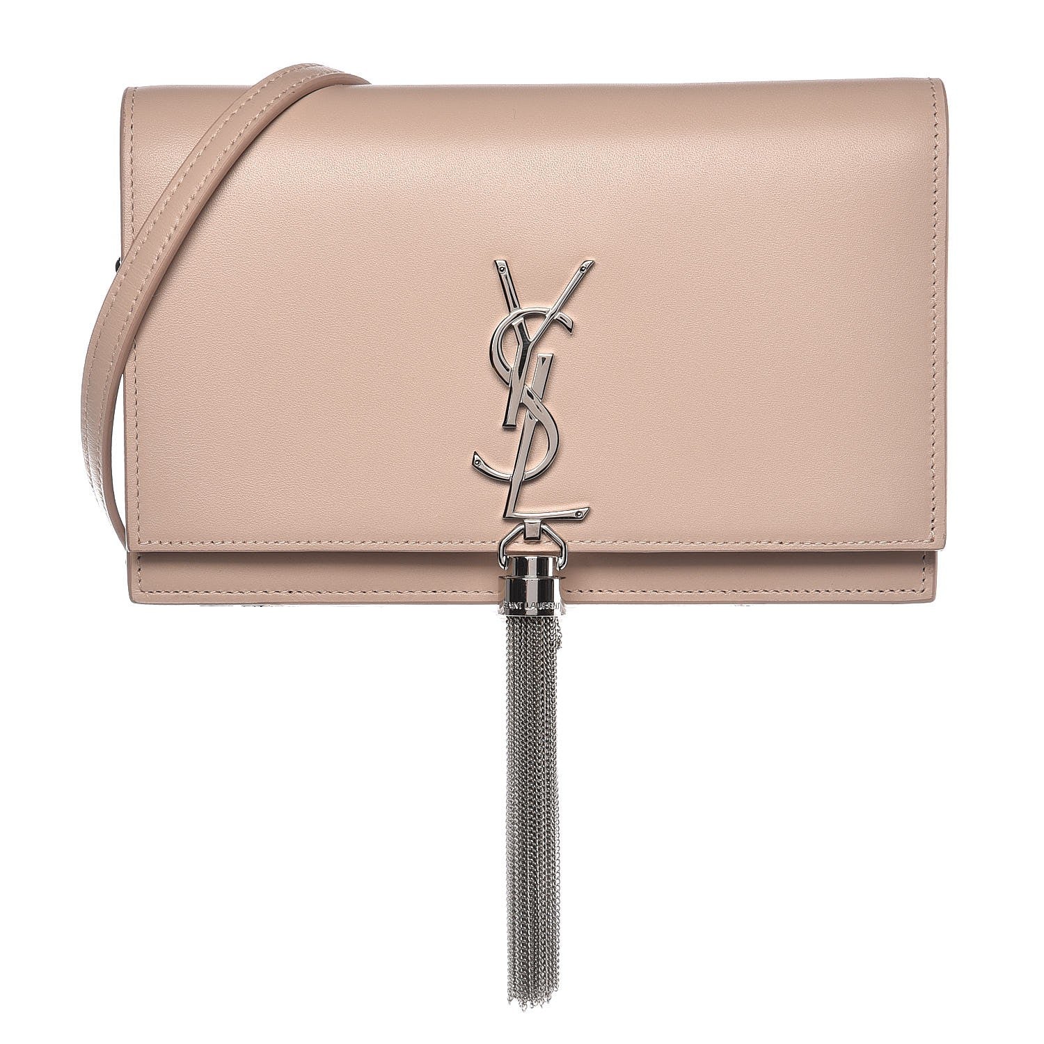 Saint Laurent Smooth Calfskin Classic Monogram Kate Tassel Chain Wallet Marble Pink 1 of 8