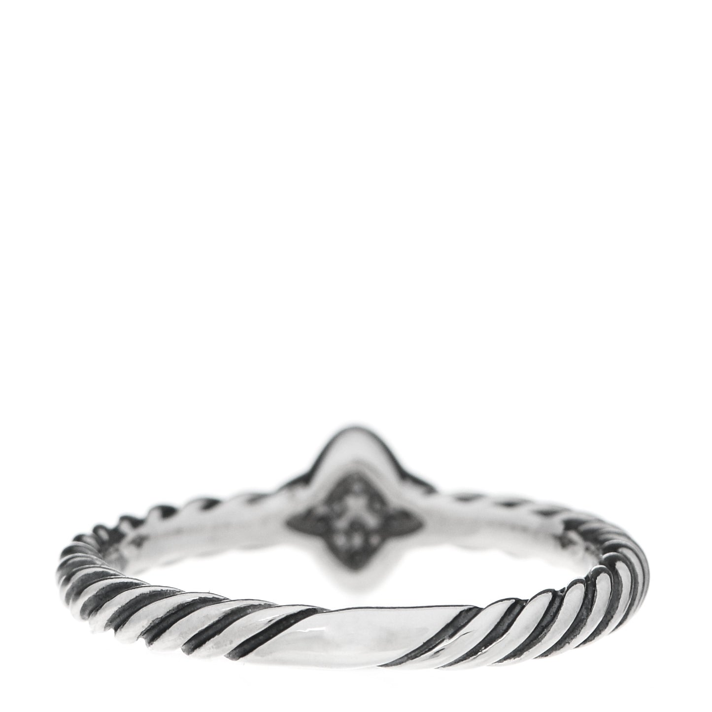 Sterling Silver Diamond Quatrefoil Ring 52 6