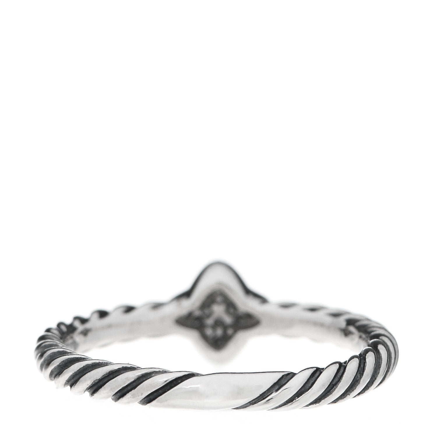 David Yurman Sterling Silver Diamond Quatrefoil Ring 52 6 3 of 5