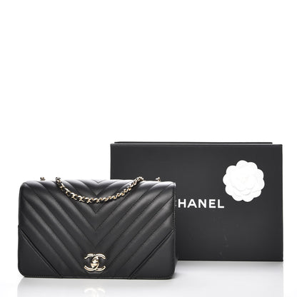 Chanel Calfskin Chevron Quilted Small Statement Flap Black 8 of 8