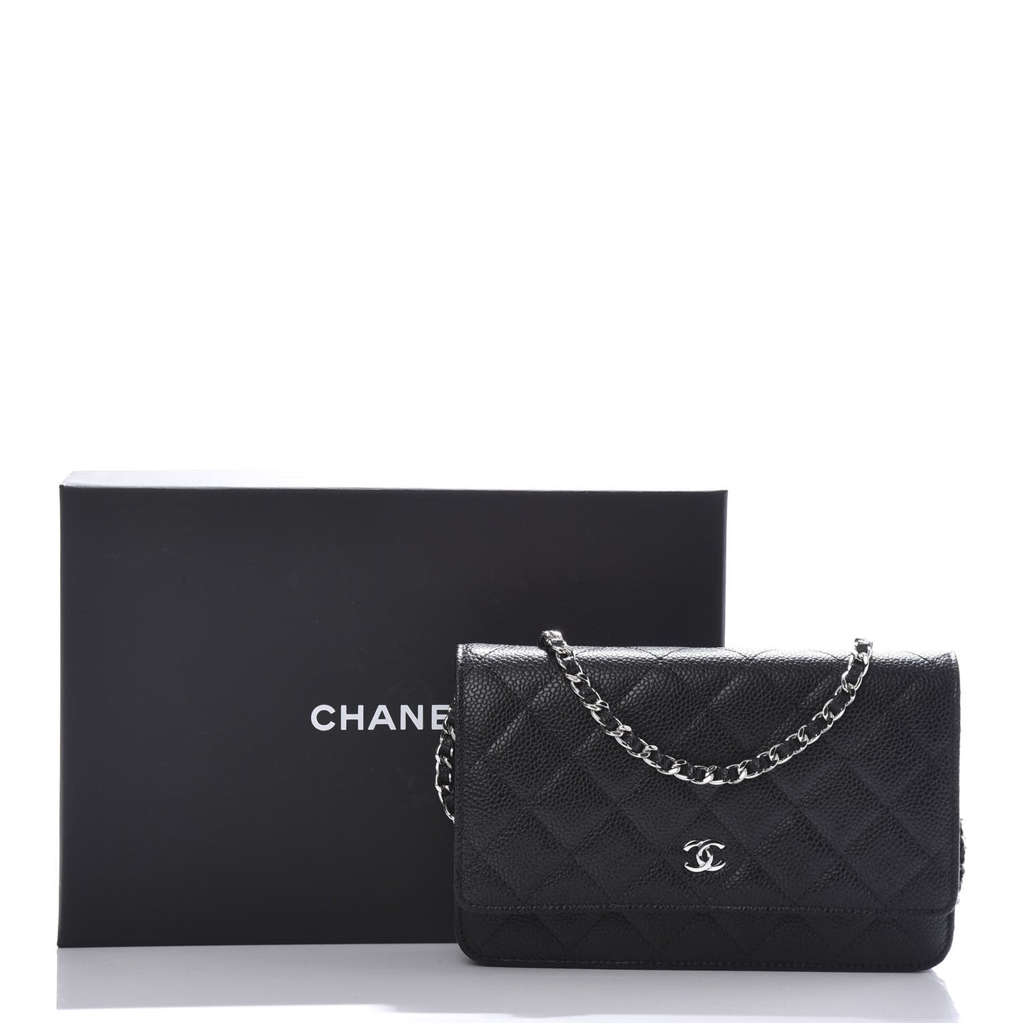 Caviar Quilted Wallet On Chain WOC Black